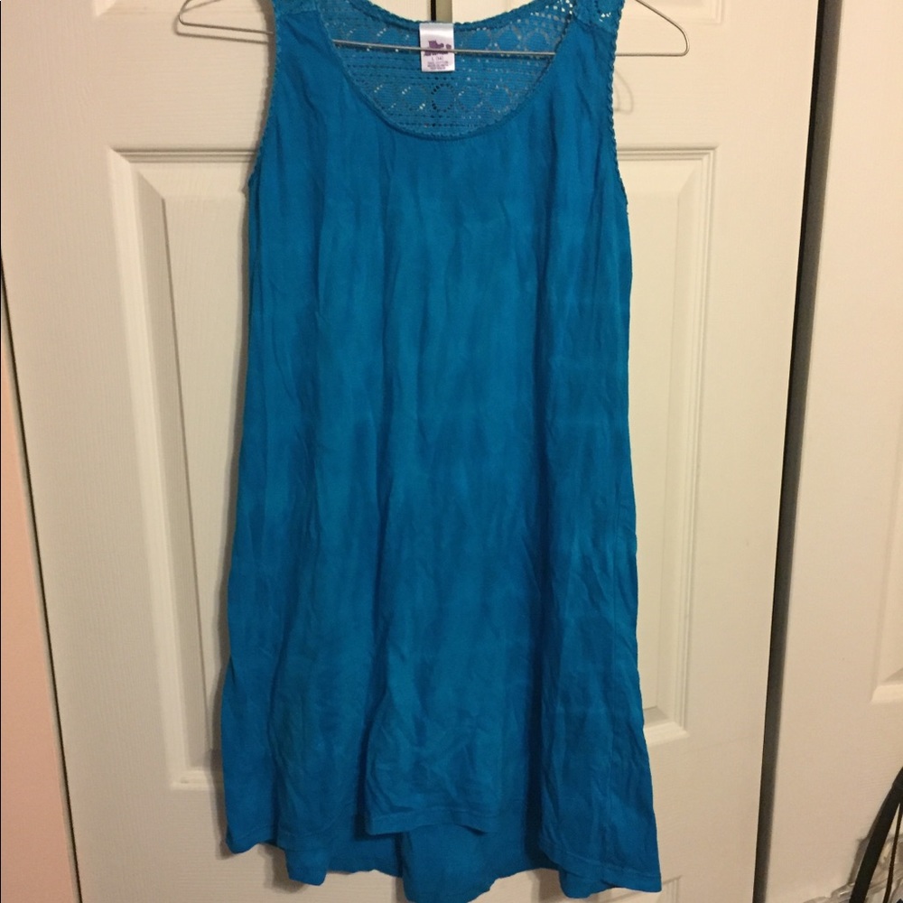 Bright blue tie dye dress